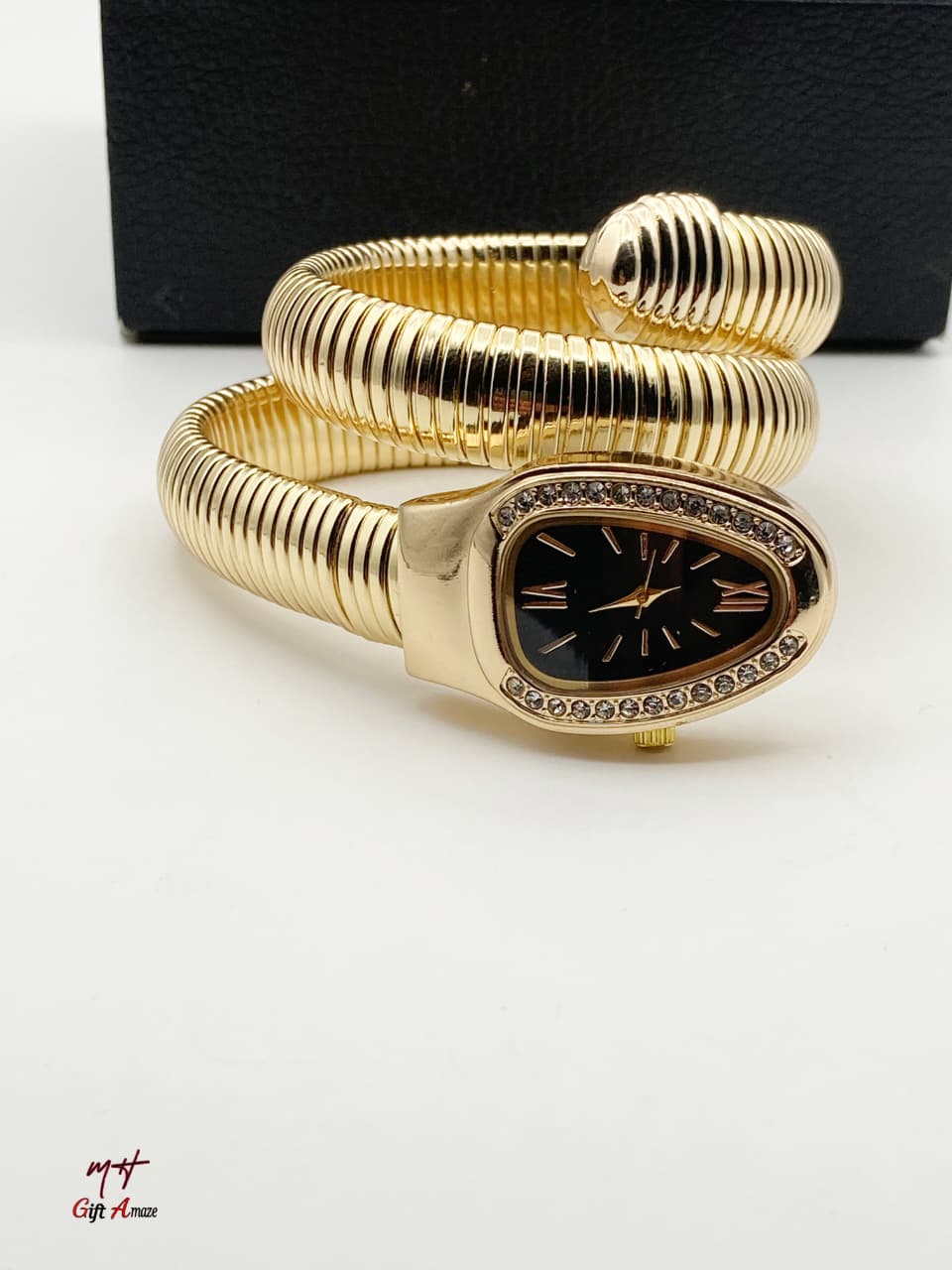 Premium Snake Wrap Luxury Bracelet Watch for Women – Curved Tubogas Coil Chain
