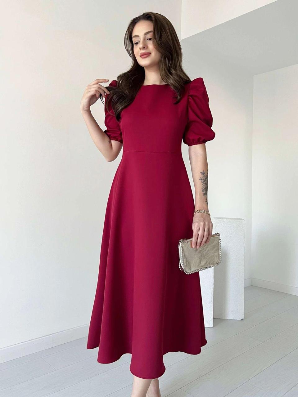 Premium Georgette Balloon Sleeve Maxi Dress - Elegant Flare Frock