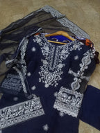 Ready to Wear 3-Piece Embroidered Organza Suit with Crepe Inner & Dupatta