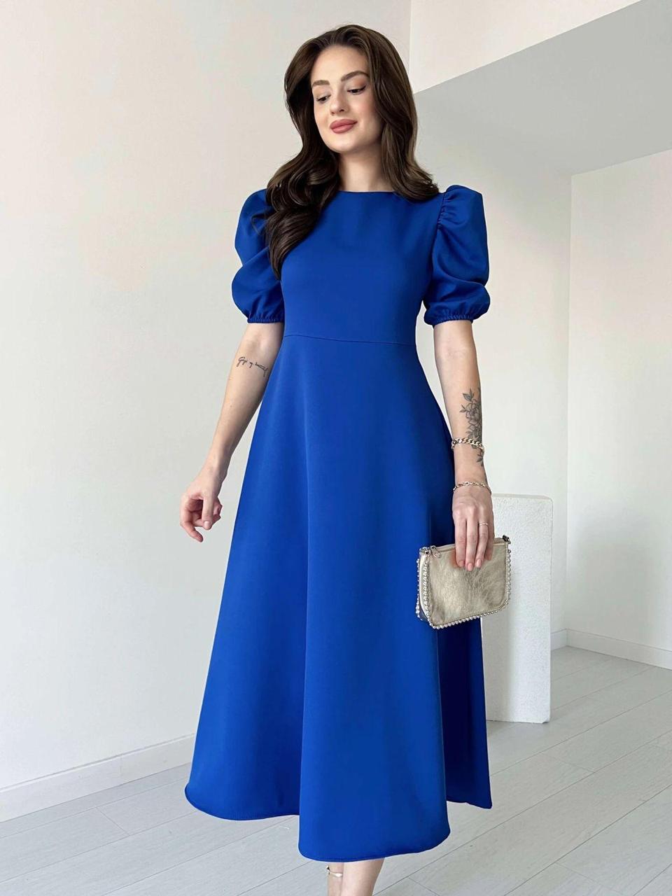 Premium Georgette Balloon Sleeve Maxi Dress - Elegant Flare Frock
