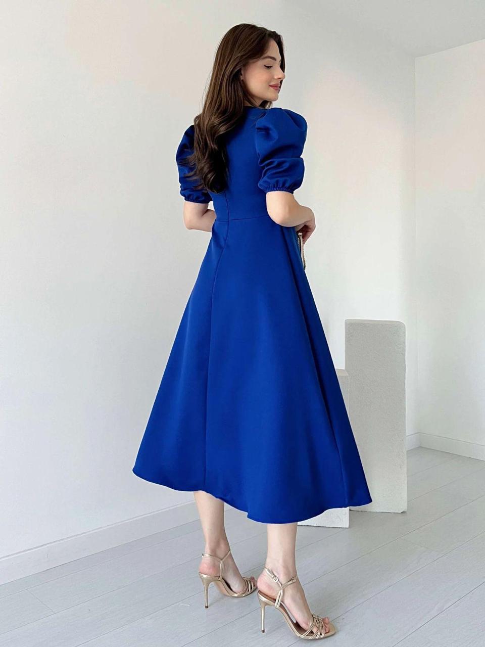 Premium Georgette Balloon Sleeve Maxi Dress - Elegant Flare Frock