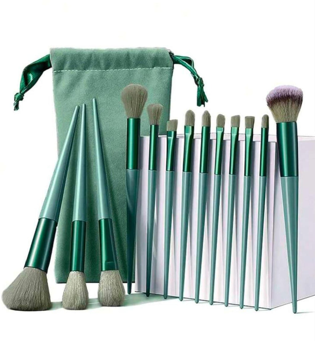 13 Pcs Velvet Pouch Makeup Brush Set – Premium Soft Cosmetic Brushes with Velvet Bag
