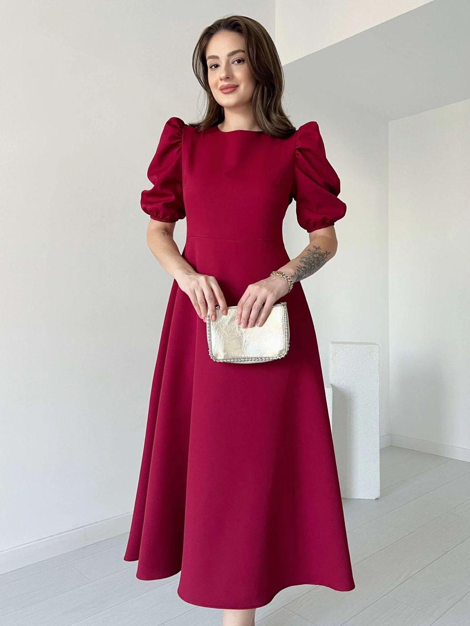 Premium Georgette Balloon Sleeve Maxi Dress - Elegant Flare Frock