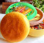 Cute 3-Layer Hamburger Shape Kids Lunch Box with Spoon & Fork – Multi-Tier Portable Bento Box