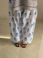 Front and Back Blueberry Printed Shirt with Farshi Shalwar 2-Piece Summer Cotton Suit