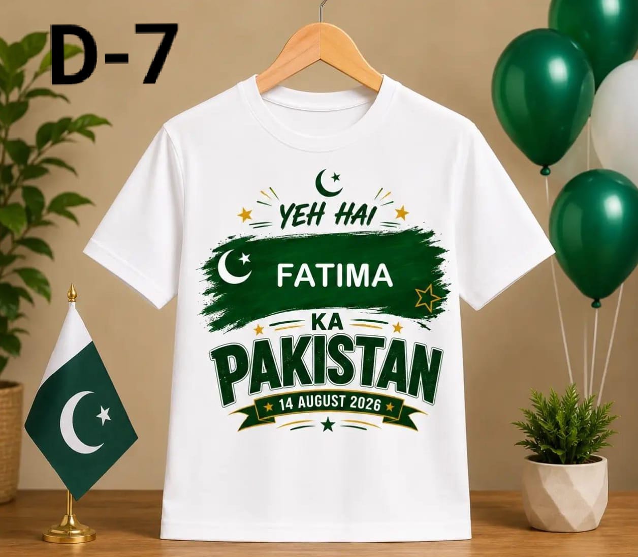Customized Pakistan Independence Day T-Shirt for Adults (Girls & Boys 14th August Edition)