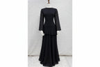 Royal Sapphire 2-Piece Korean Chiffon Ruffle Maxi Dress & Skirt Set