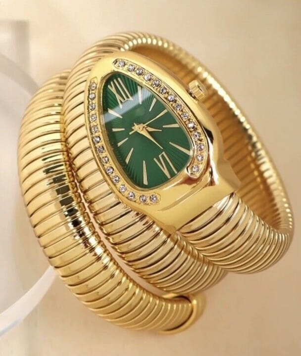 Premium Snake Wrap Luxury Bracelet Watch for Women – Curved Tubogas Coil Chain