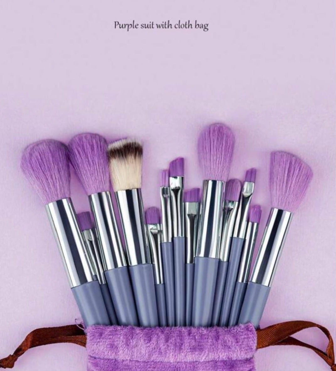 13 Pcs Velvet Pouch Makeup Brush Set – Premium Soft Cosmetic Brushes with Velvet Bag