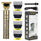 Vintage T9 Professional Hair Trimmer – Rechargeable Metal Body Electric Clipper