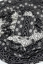 Traditional Black & White Allover Chunri Print Cotton 3-Piece Unstitched Suit | Ethnic Dress Material