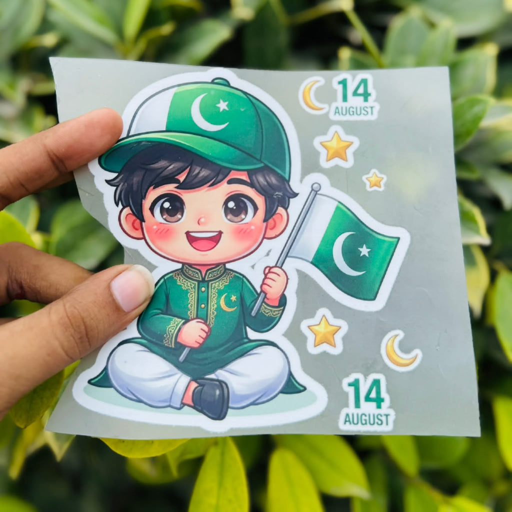 14 August Independence Day DTF Iron-On Prints for Clothes – Jashn-e-Azadi Pakistan T-Shirt Sticker Sheets (5x5 Inch)