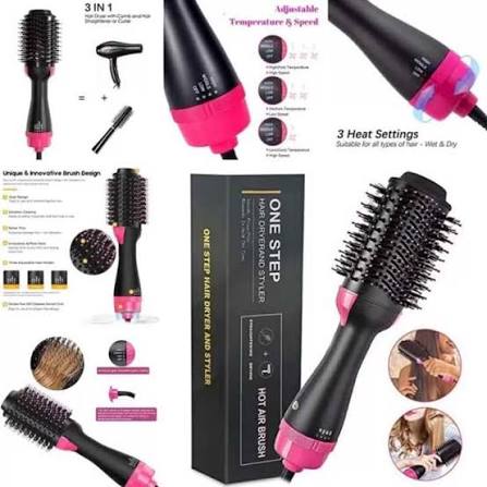 One Step 3-in-1 Hot Air Brush – Professional Hair Dryer, Straightener, and Volumizer Styler