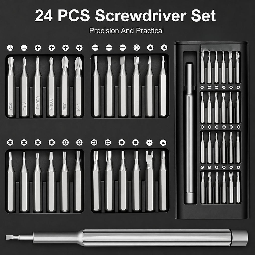 24-in-1 Precision Screwdriver Set – Portable Magnetic Repair Tool Kit for Mobile, Laptop & Electronics