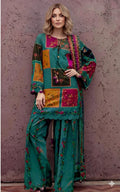Premium Unstitched Teal Green Printed Lawn Dress With Bamber Chiffon Dupatta - Summer Collection 2026