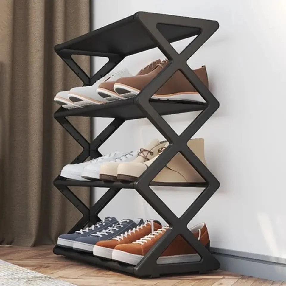 4-Layer Zigzag Shoe Rack & Organizer