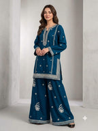Readymade Heavy Embroidered Cotton Shirt with Farshi Shalwar | 2-Piece Luxury Suit