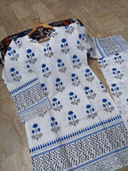 Front and Back Blueberry Printed Shirt with Farshi Shalwar 2-Piece Summer Cotton Suit