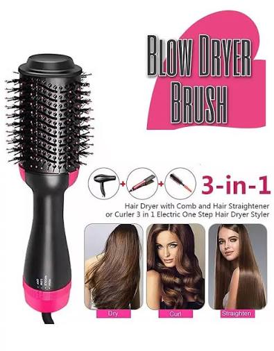 One Step 3-in-1 Hot Air Brush – Professional Hair Dryer, Straightener, and Volumizer Styler