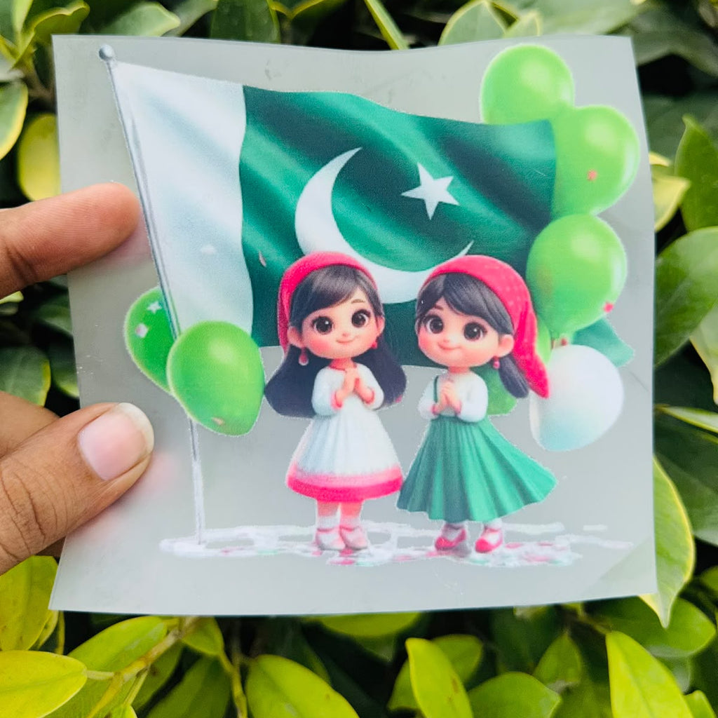 14 August Independence Day DTF Iron-On Prints for Clothes – Jashn-e-Azadi Pakistan T-Shirt Sticker Sheets (5x5 Inch)