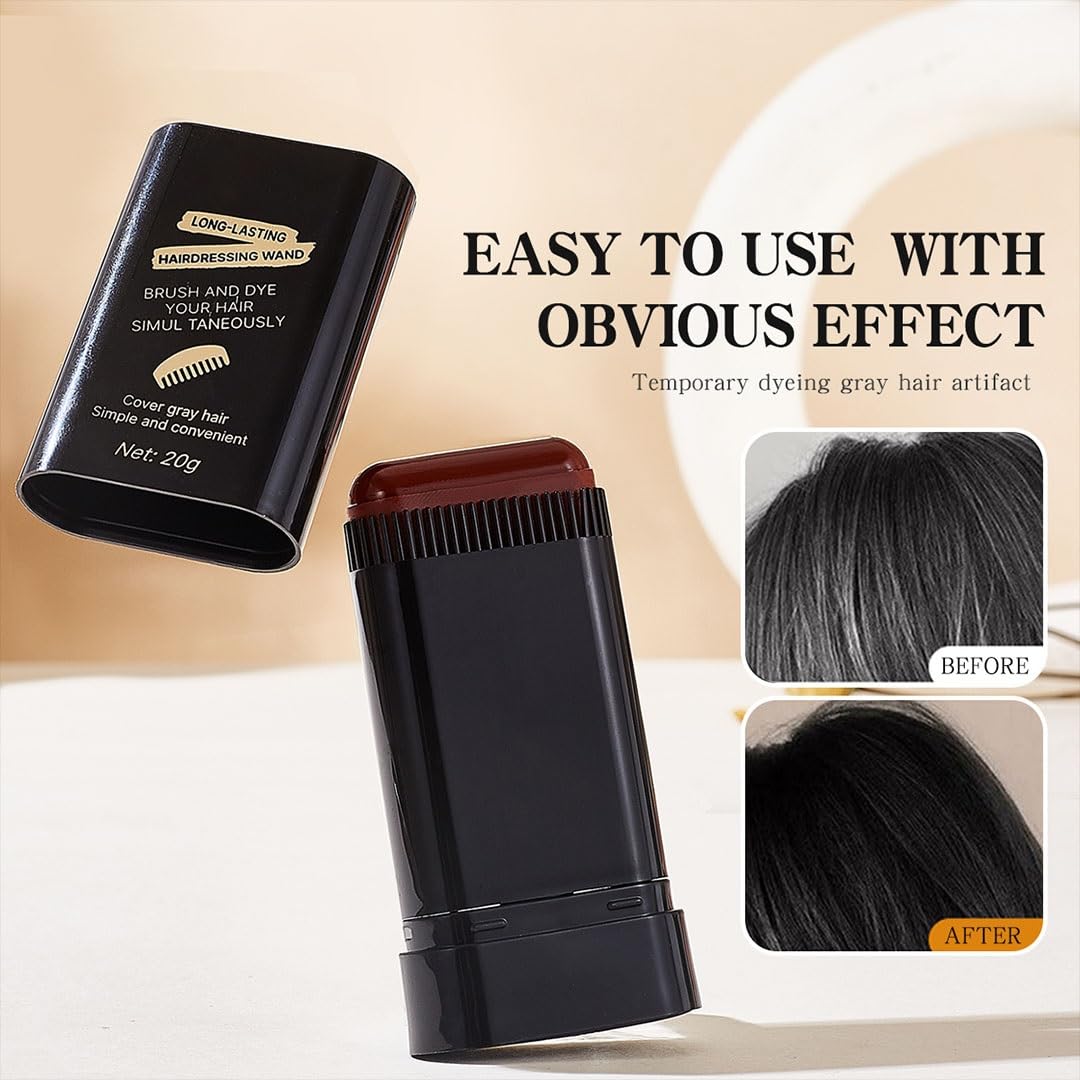 Hair Dye Touch-Up Stick with Built-In Comb Applicator | Long-Lasting Root Concealer