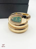 Premium Snake Wrap Luxury Bracelet Watch for Women – Curved Tubogas Coil Chain