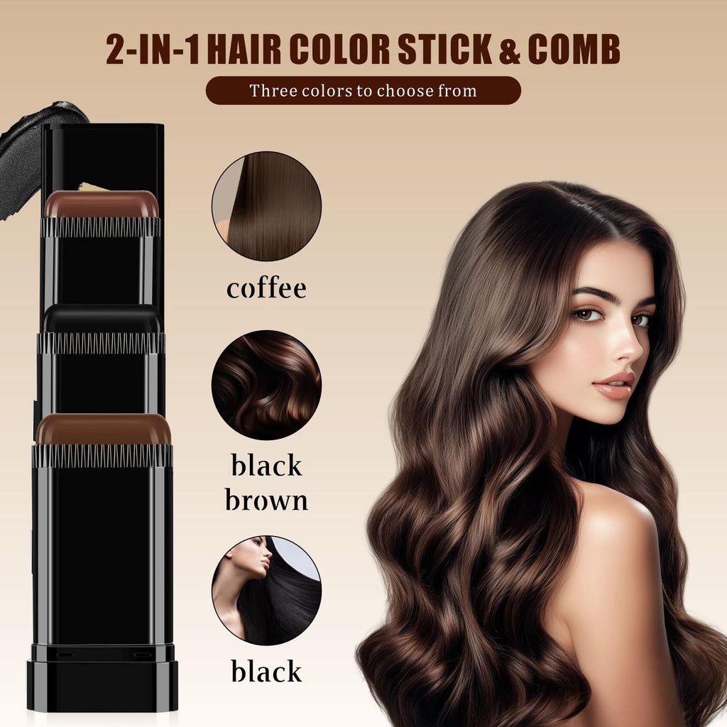 Hair Dye Touch-Up Stick with Built-In Comb Applicator | Long-Lasting Root Concealer