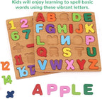 Pack of 3 - Kids Educational Wooden Puzzle Toy - Alphabet, Numbers & Shapes (1-5 Years)