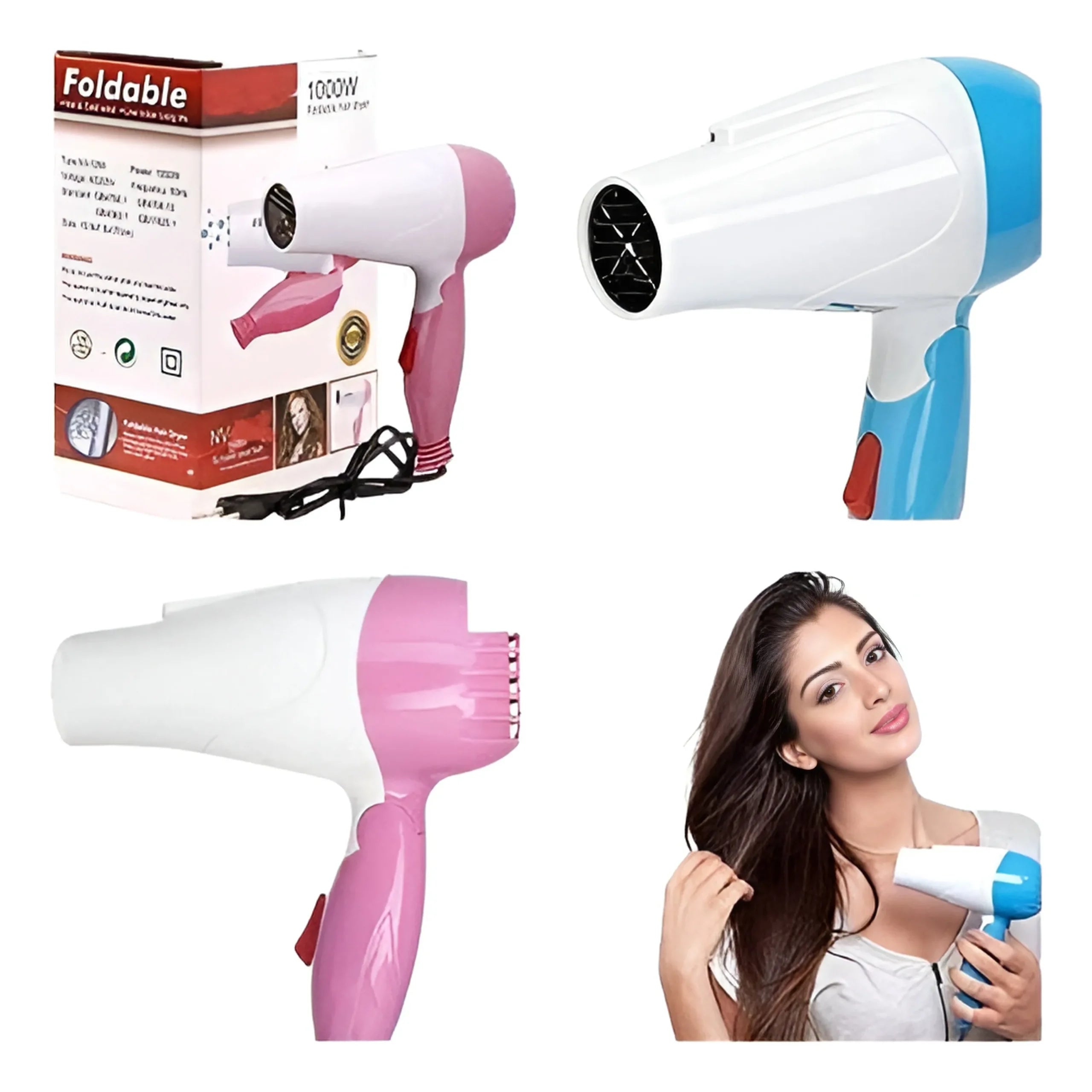 Nova NV-1290 Foldable Hair Dryer – 1000W Portable Travel Hair Dryer