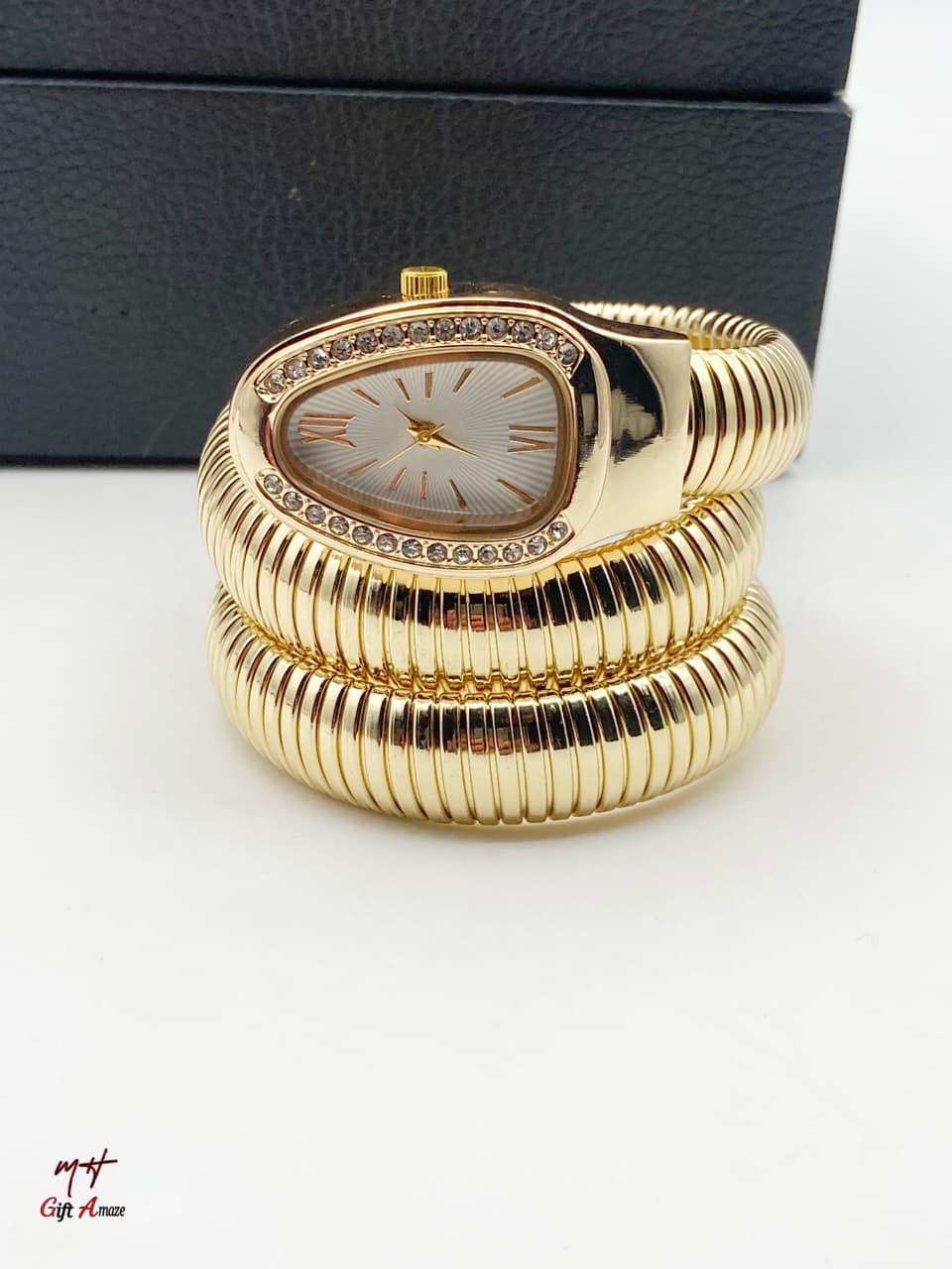 Premium Snake Wrap Luxury Bracelet Watch for Women – Curved Tubogas Coil Chain