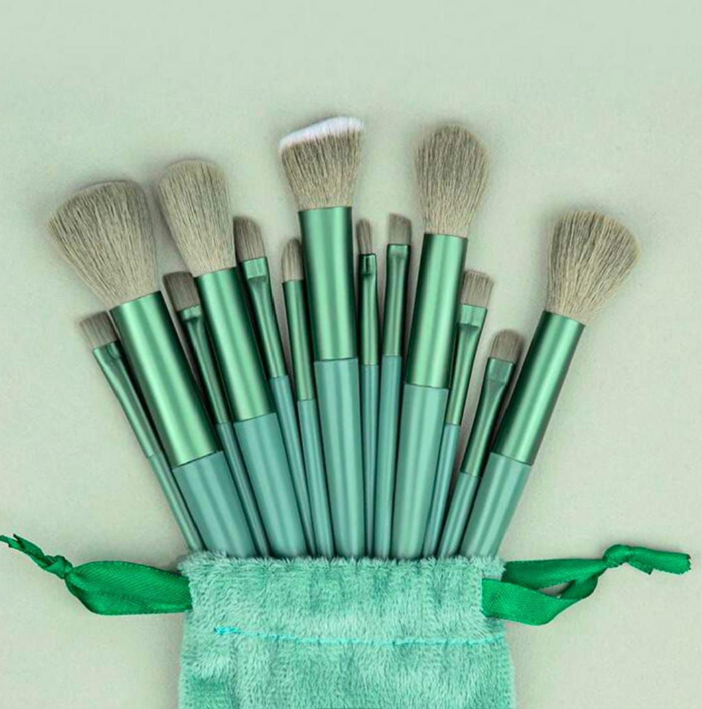 13 Pcs Velvet Pouch Makeup Brush Set – Premium Soft Cosmetic Brushes with Velvet Bag