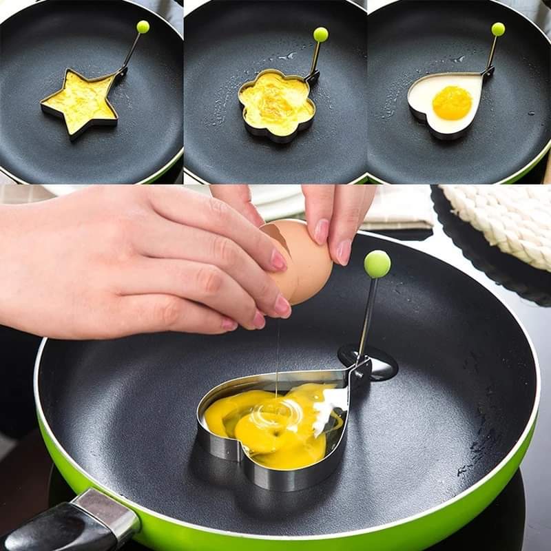 4 Pcs Stainless Steel Egg Mould & Pancake Shaper Set – Fun Kitchen Gadget