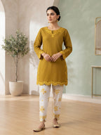 2-Piece Premium Embroidered Farshi Shalwaar Co-Ord Set - Cotton Summer Outfit