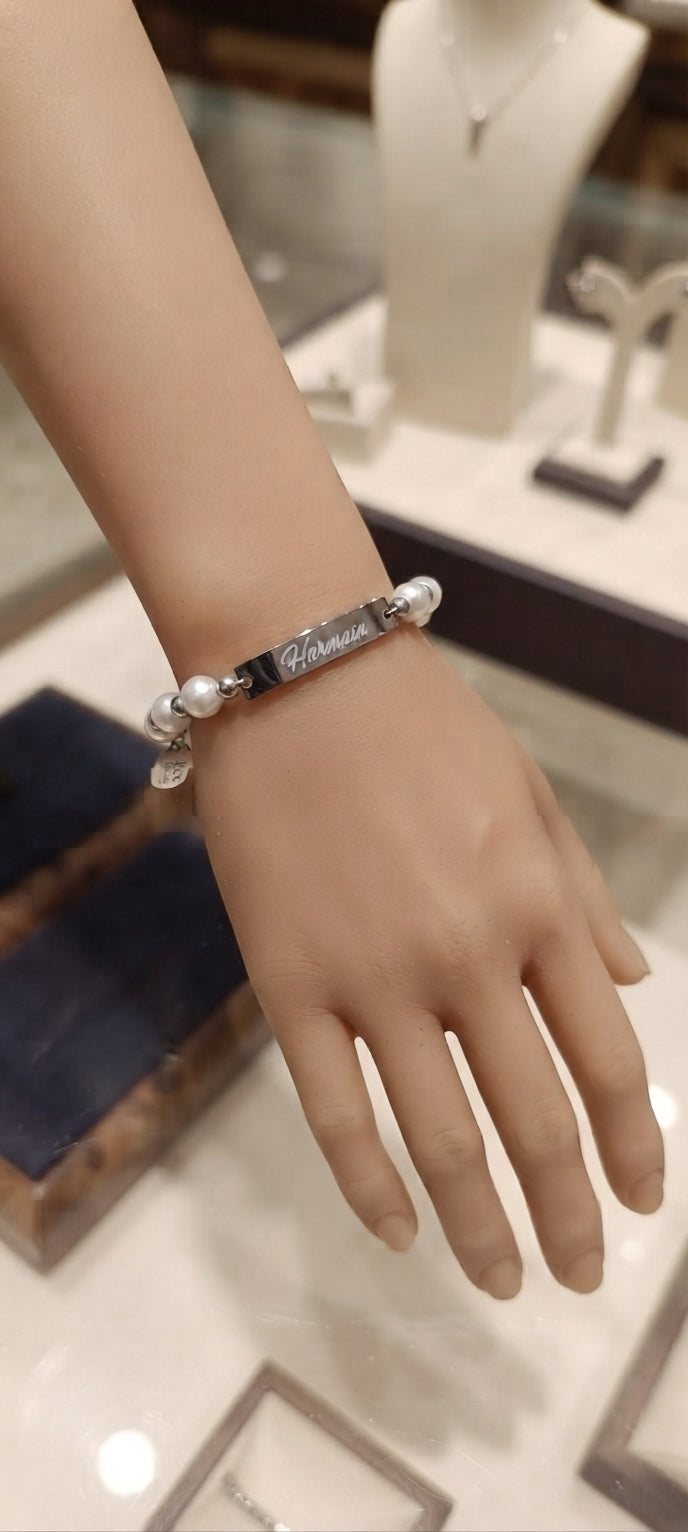 Personalized Updown Fancy Beads Bracelet – Custom Name Jewelry
