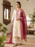 Ready to Wear Premium Embroidered Cotton Breeze Suit with Lacha Flapper