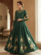 Heavy Embroidered Shamoz Silk Maxi with 100" Flair – All Colors Available