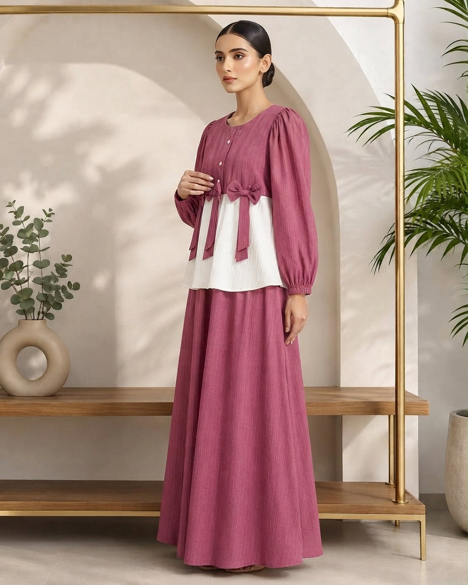 Ready to Wear 2-Piece Crush Georgette Bow Accent Outfit