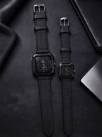 Elegant Square Dial Couple Watch Set – Matching Leather Strap Quartz Timepieces in 4 Colors