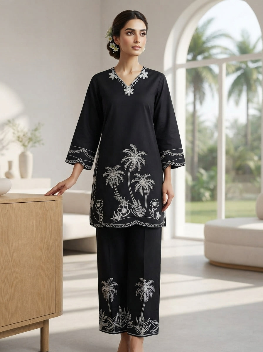 Ready to Wear Farshi Shalwaar CoOrd Set – Premium Bareeza Cotton Summer Wear