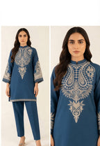 2-Piece Dhanak Embroidered Winter Suit for Women