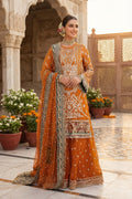 Luxury Heavy Embroidered Chiffon Shirt Net Gararah & Dupatta Suit