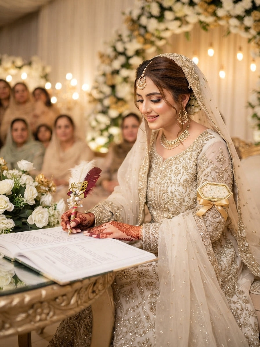 Handmade Nikah Pen & Imam Zamin Combo Set | Luxury Wedding Collection