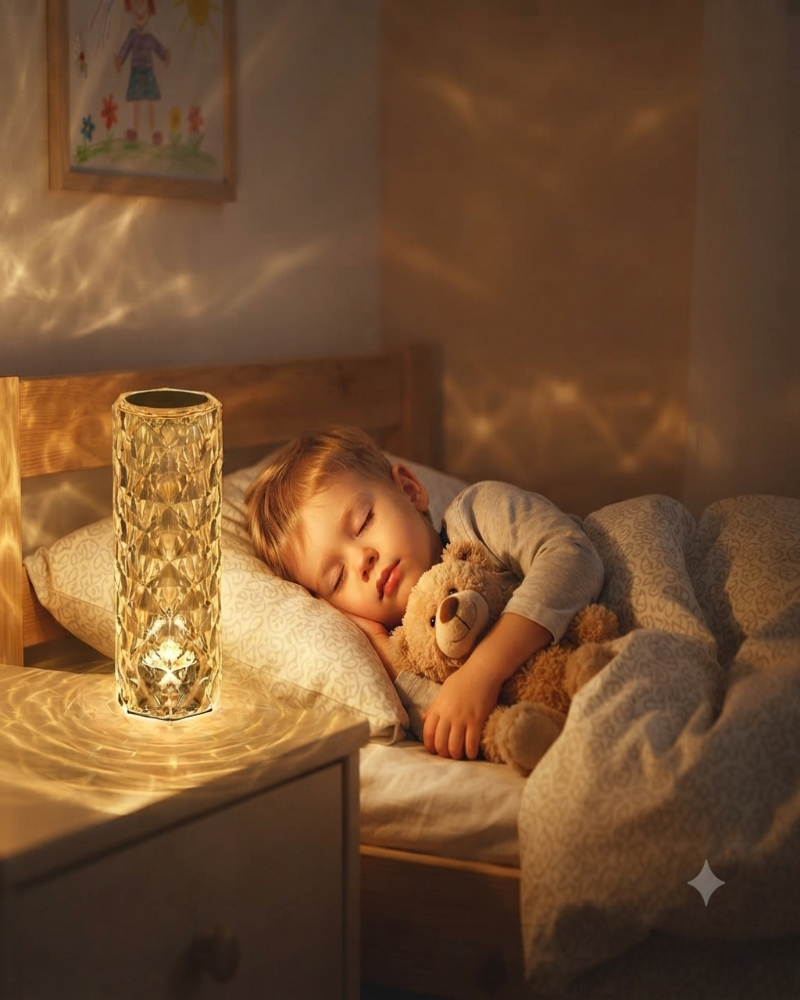 16 RGB Colour Rechargeable Rose Diamond Table Lamp with Wireless Remote