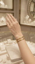 Stainless Steel Open Cuff Love Bangle – Trendy Unisex Kara (Golden & Silver)