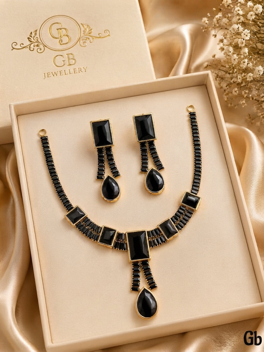 Luxury Zircon Jewelry Set for Women – Necklace & Earrings | Multiple Colors