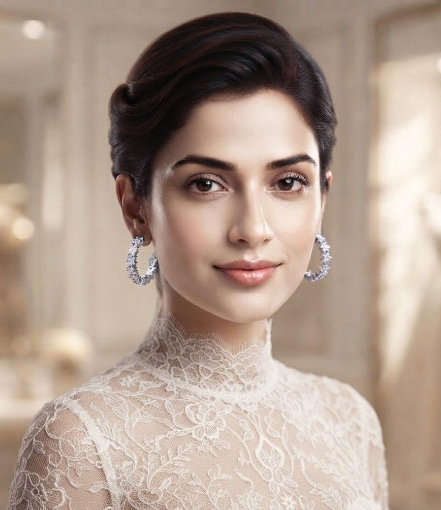 Fancy Delicate Design Micro Zircon Balliyan in Golden & Silver