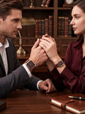 Elegant Square Dial Couple Watch Set – Matching Leather Strap Quartz Timepieces in 4 Colors