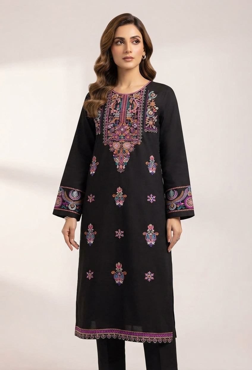 2-Piece Elegant Embroidered Unstitched Suit for Women