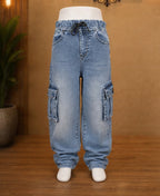 Kids 6-Pocket Stretch Baggy Cargo Jeans