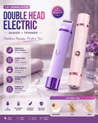 2-in-1 Dual Head Women's Electric Shaver & Wet/Dry Bikini Trimmer